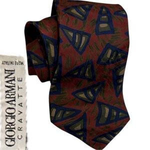 Vintage Giorgio Armani Cravatte Men’s Patterned Luxury Silk Tie Made in Italy